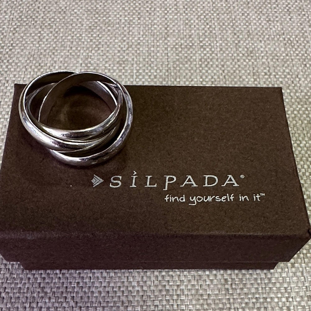 Silpada Showtime Trio Ring .925 Sterling Silver Size 8 R2889
